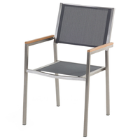 Set da pranzo da giardino grigio con piano in vetro screpolato 8 posti 220 x 100 cm