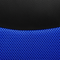 Sedia da ufficio Girevole regolabile in ecopelle nera e blu cobalto