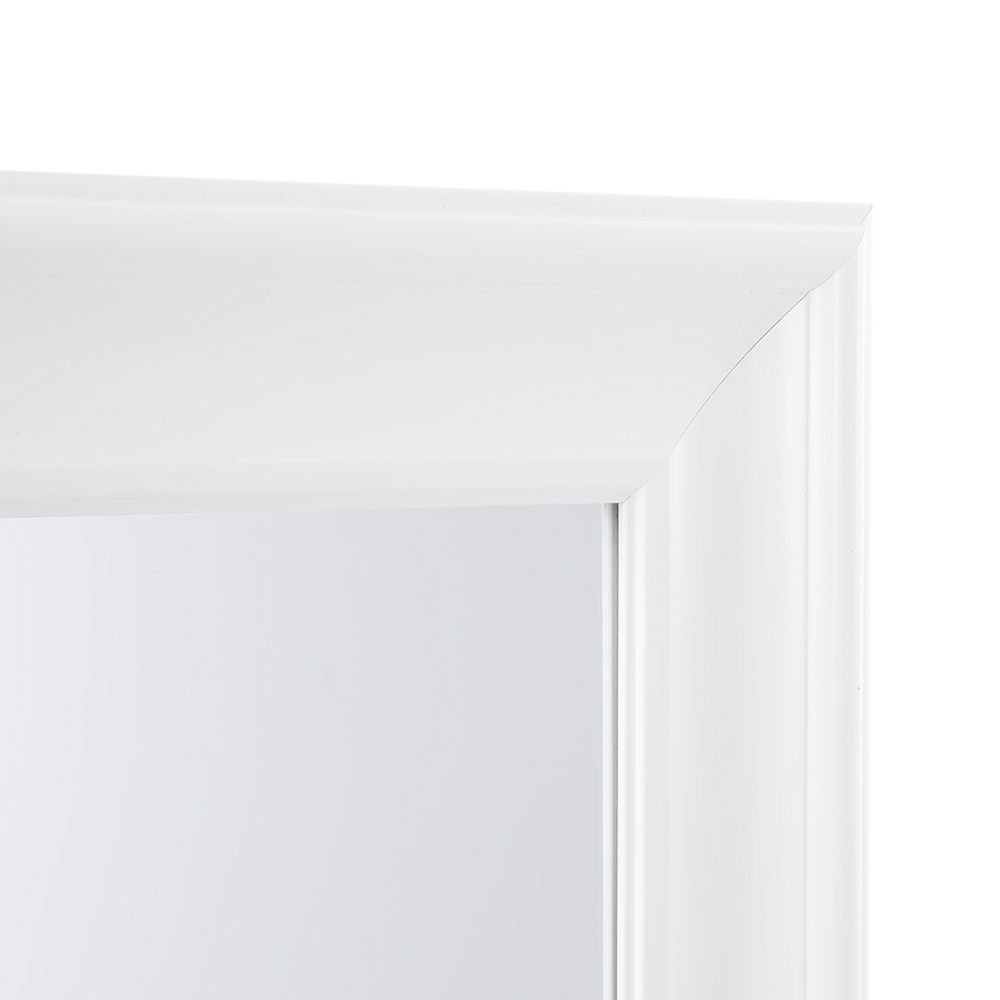 Specchio da parete pensile bianco 61 x 91 cm in materiale sintetico ispirato allo stile minimalista scandinavo