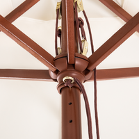 Ombrellone da giardino in tessuto beige legno di betulla 244 cm resistente agli agenti atmosferici