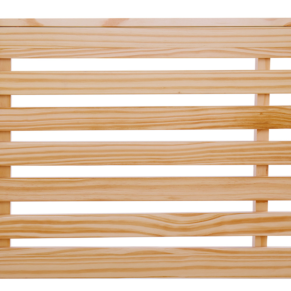 Letto in legno chiaro 180 x 200 cm testiera letto a doghe