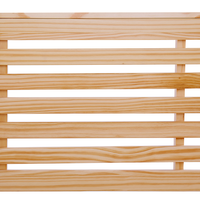 Letto in legno chiaro 180 x 200 cm testiera letto a doghe