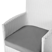 Set da Pranzo da Giardino con Tavolo e 8 Sedie con Cuscini in Simil Rattan Bianco