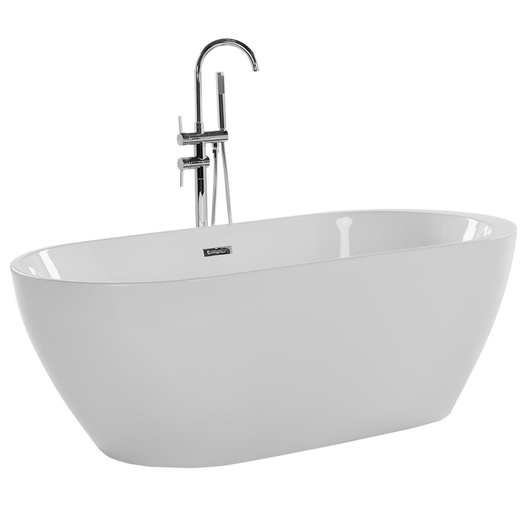 Vasca da bagno bianca con argento sanitario singolo acrilico 170 x 80 cm autoportante moderno