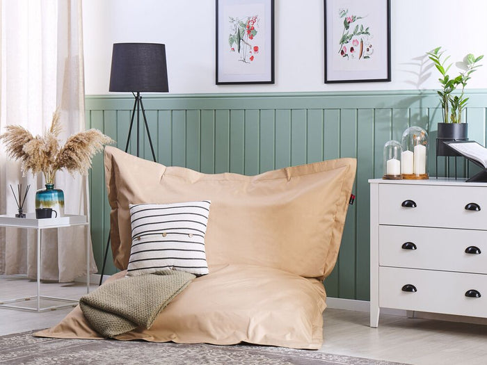 Pouf seduta poltrona sacco Grande Color Sabbia con Zip 140 x 180 cm