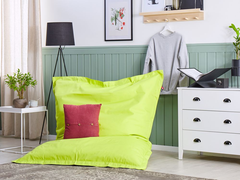 Pouf seduta poltrona sacco Grande colore Verde con Zip 140 x 180 cm soggiorno cameretta