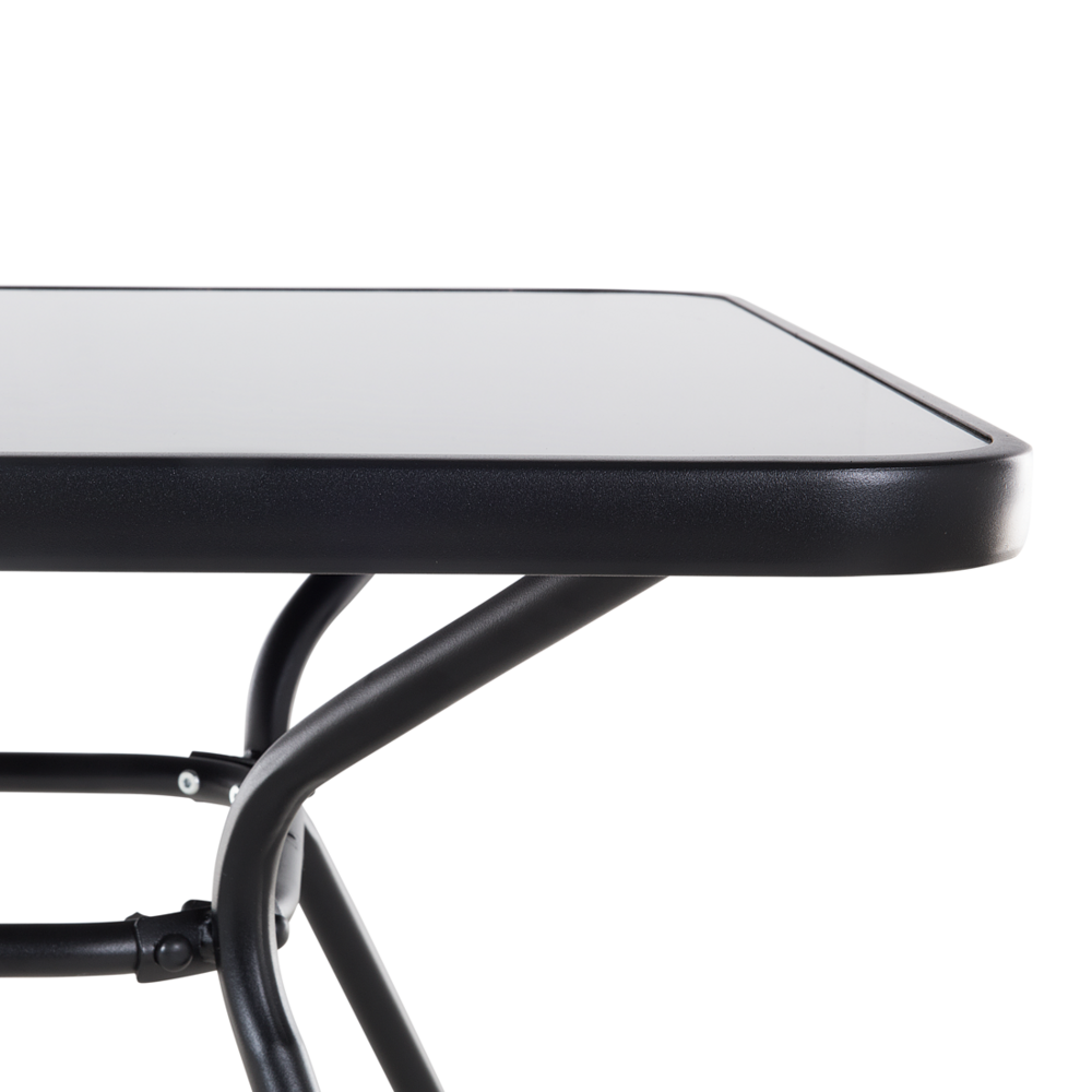 Tavolo da pranzo per esterno in acciaio Nero 140 x 80 cm da giardino moderno