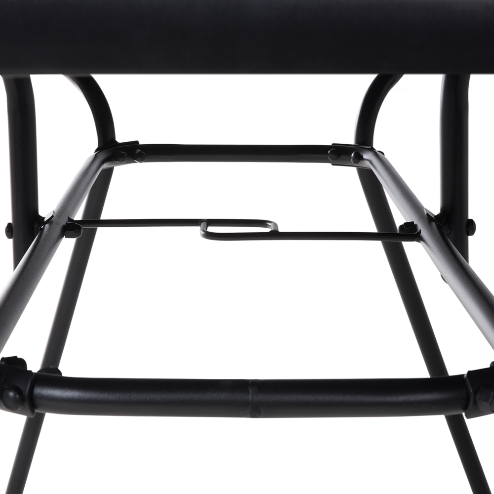 Tavolo da pranzo per esterno in acciaio Nero 140 x 80 cm da giardino moderno