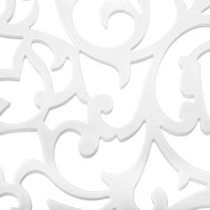 Set di 4 Sedie in Plastica Bianca Schienale Decorativo Traforato