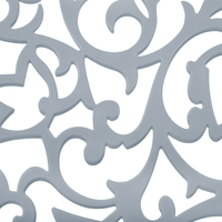 Set di 4 Sedie in Plastica Grigia Schienale Decorativo Traforato