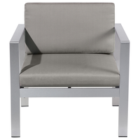 Poltrona da Giardino Struttura in Alluminio Anodizzato Grigio Scuro per Esterno con Cuscini