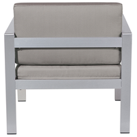 Poltrona da Giardino Struttura in Alluminio Anodizzato Grigio Scuro per Esterno con Cuscini