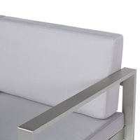 Divano da giardino con struttura in alluminio anodizzato grigio chiaro da esterno a 2 posti con cuscini