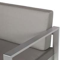 Divano da giardino con struttura in alluminio anodizzato grigio scuro a 2 posti con cuscini