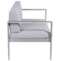 Set da giardino in 4 pezzi divano in legno di plastica grigio con 2 sedie e tavolino da caffè