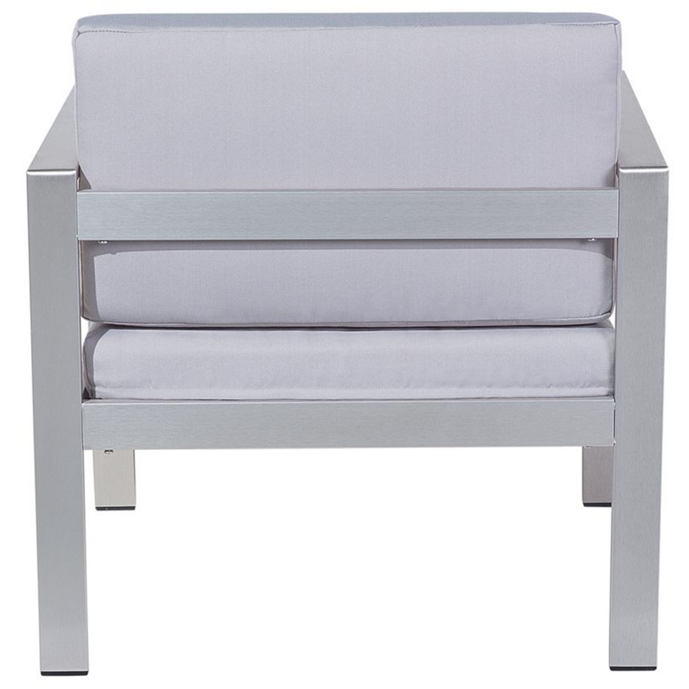 Set da giardino in 4 pezzi divano in legno di plastica grigio con 2 sedie e tavolino da caffè