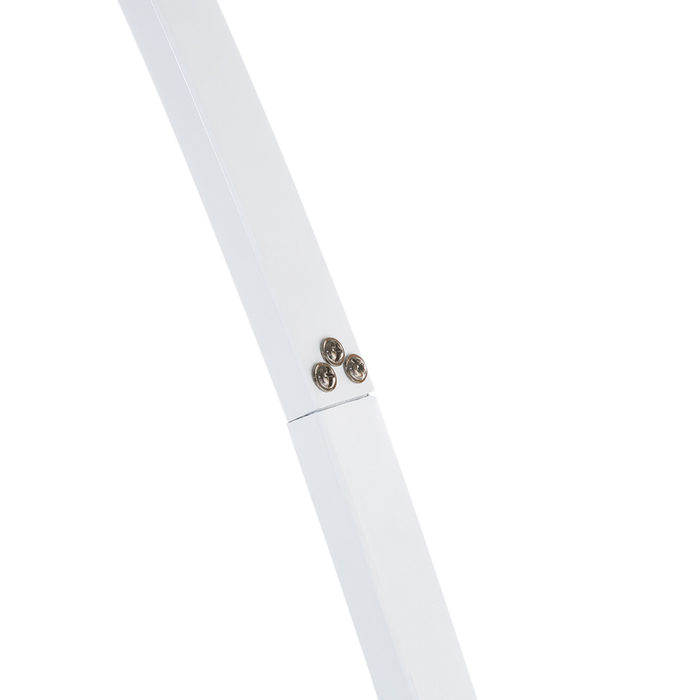 Lampada da terra in metallo bianco 234 cm con struttura curva paralume in policotone paralume a tamburo con base in marmo dal design moderno