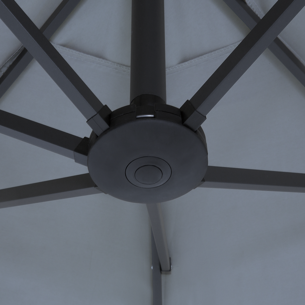 Ombrellone da giardino in tessuto grigio scuro alluminio 247 cm resistente agli agenti atmosferici
