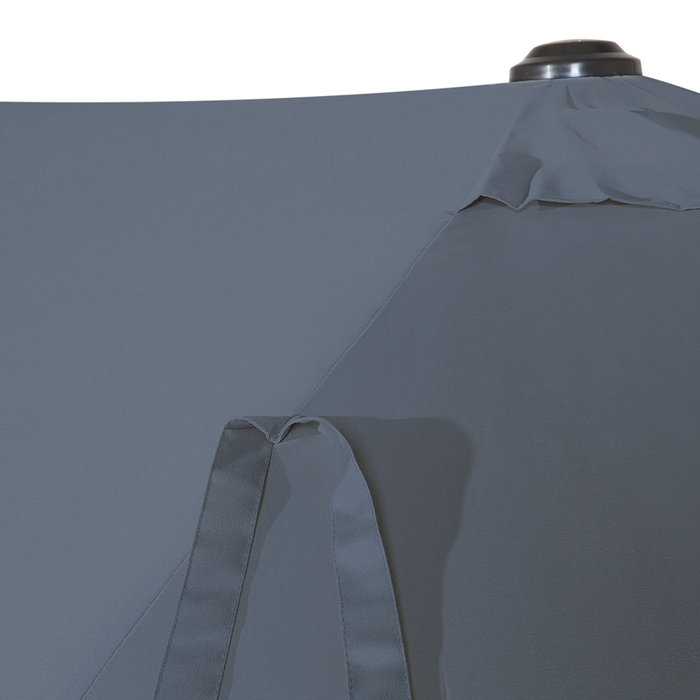 Ombrellone da giardino in tessuto grigio scuro alluminio 247 cm resistente agli agenti atmosferici