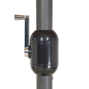 Ombrellone da giardino in tessuto grigio scuro alluminio 247 cm resistente agli agenti atmosferici