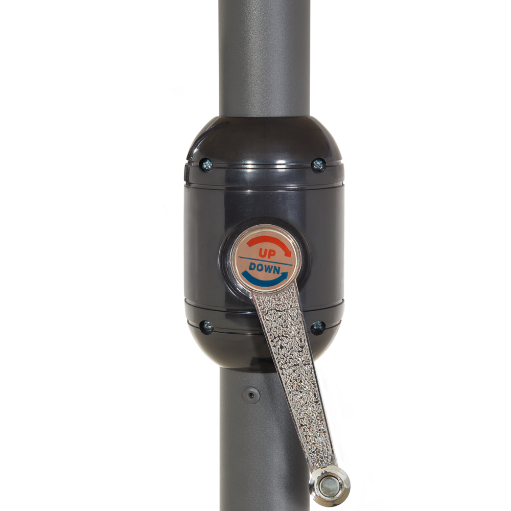 Ombrellone da giardino in tessuto grigio scuro alluminio 247 cm resistente agli agenti atmosferici