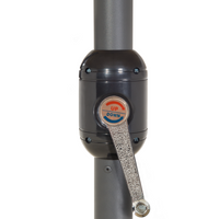 Ombrellone da giardino in tessuto grigio scuro alluminio 247 cm resistente agli agenti atmosferici