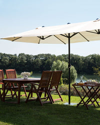 Ombrellone da giardino in tessuto beige alluminio 247 cm resistente agli agenti atmosferici