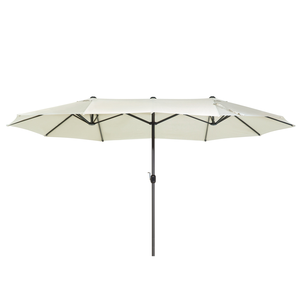 Ombrellone da giardino in tessuto beige alluminio 247 cm resistente agli agenti atmosferici
