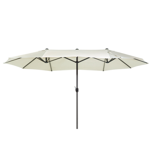 Ombrellone da giardino in tessuto beige alluminio 247 cm resistente agli agenti atmosferici