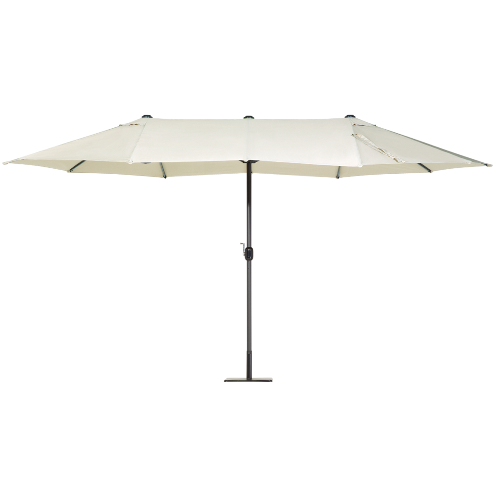 Ombrellone da giardino in tessuto beige alluminio 247 cm resistente agli agenti atmosferici