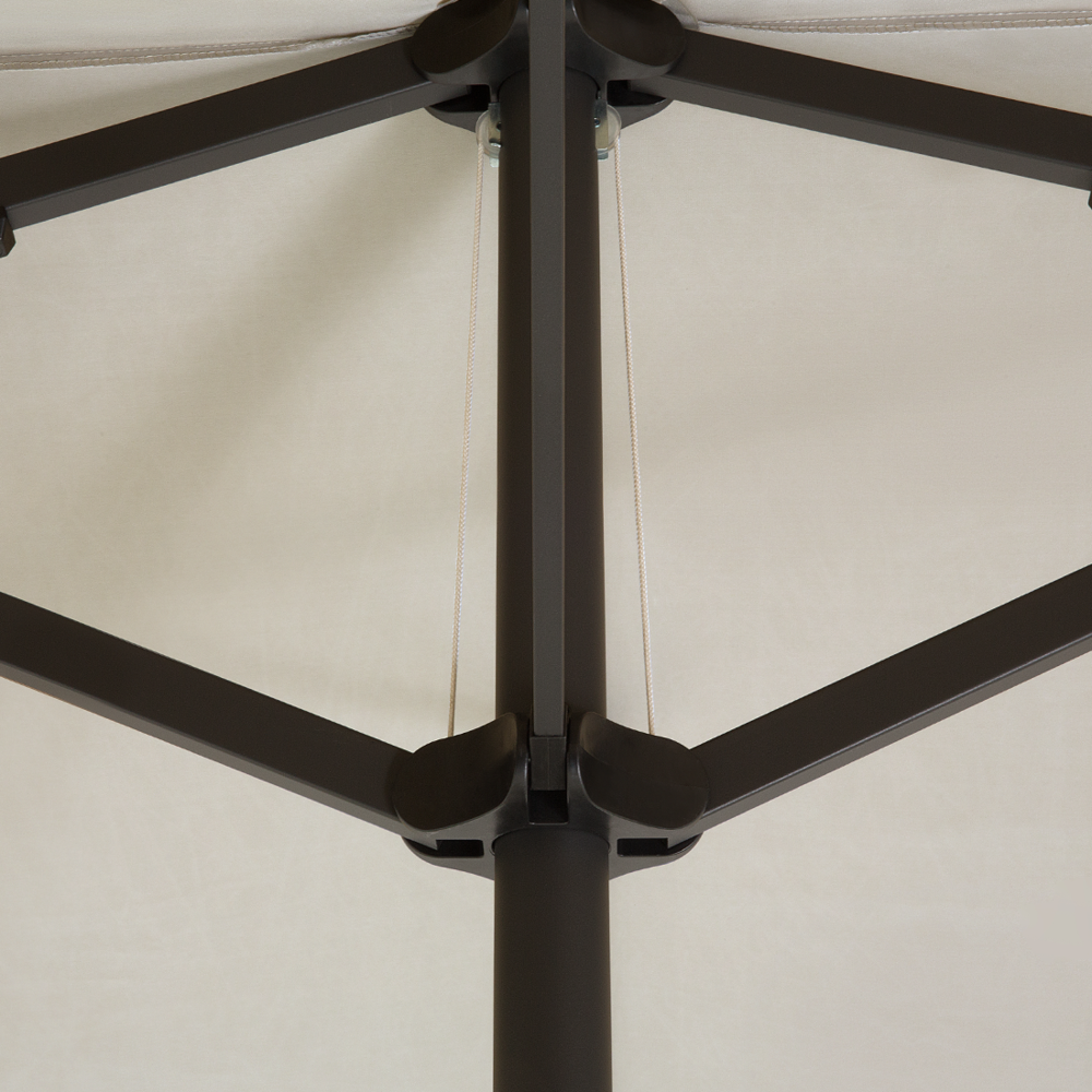 Ombrellone da giardino in tessuto beige alluminio 247 cm resistente agli agenti atmosferici