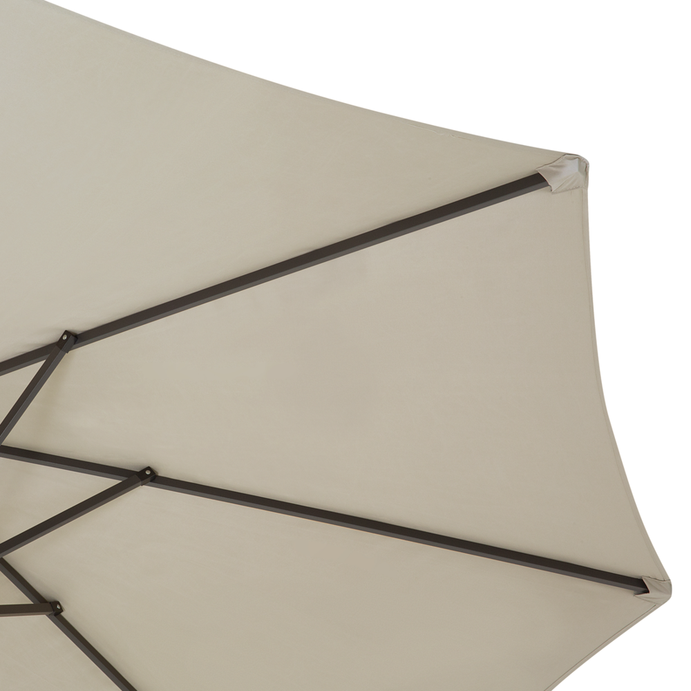 Ombrellone da giardino in tessuto beige alluminio 247 cm resistente agli agenti atmosferici