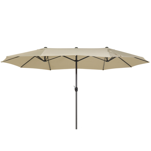 Ombrellone da giardino in tessuto beige alluminio 247 cm resistente agli agenti atmosferici