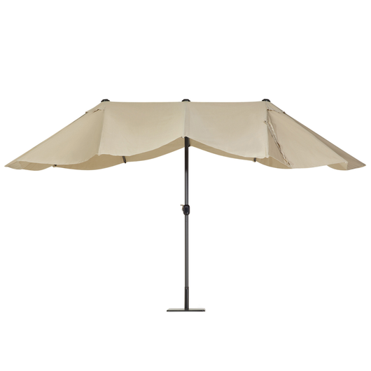 Ombrellone da giardino in tessuto beige alluminio 247 cm resistente agli agenti atmosferici