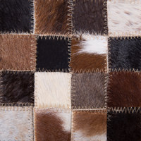 Tappeto tappetino Multicolore Pelle 160 x 230 cm Patchwork Pelle Bovina Mosaico Rettangolare Moderno