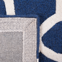 Tappeto tappetino Lana Blu 140 x 200 cm Traliccio Motivo Quadrifoglio Trapuntato a Mano Orientale Trifoglio Marocchino