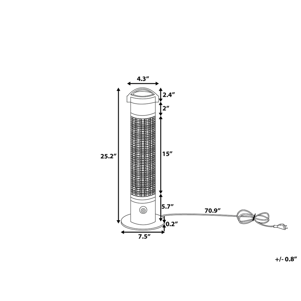 Stufa da esterno in metallo Nero 64H cm Libera installazione 800W