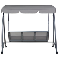 Altalena per patio con struttura in acciaio a rete grigia dondolo a 3 posti