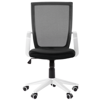 Sedia da Ufficio Rete di Nylon di colore Nero Struttura Bianca Girevole Regolabile home office