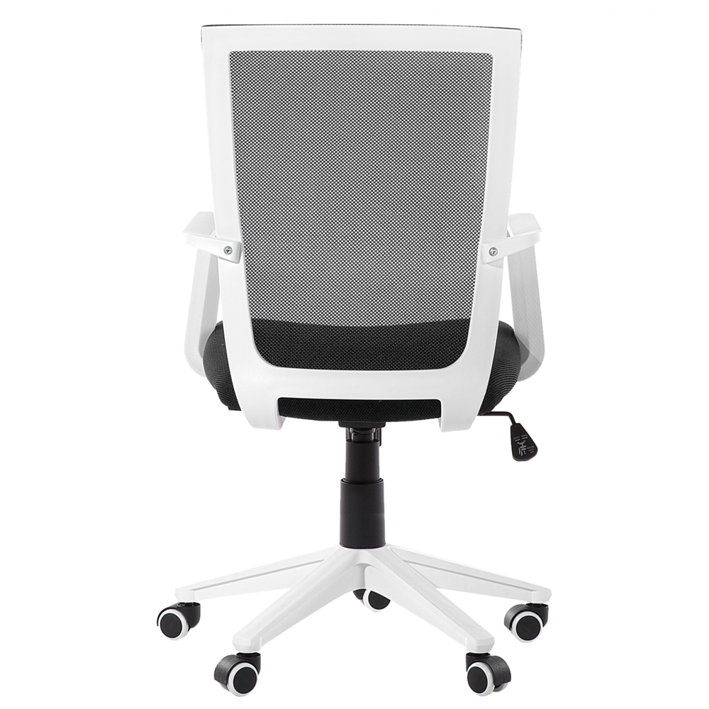 Sedia da Ufficio Rete di Nylon di colore Nero Struttura Bianca Girevole Regolabile home office