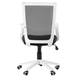 Sedia da Ufficio Rete di Nylon di colore Nero Struttura Bianca Girevole Regolabile home office