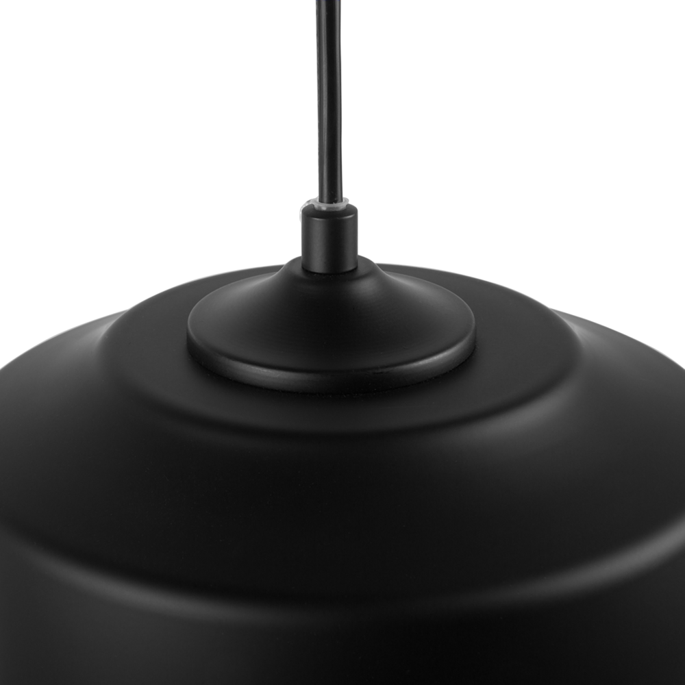 Lampada a sospensione a sospensione con paralume in vetro trasparente Nero dal design moderno geometrico rotondo