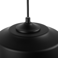 Lampada a sospensione a sospensione con paralume in vetro trasparente Nero dal design moderno geometrico rotondo