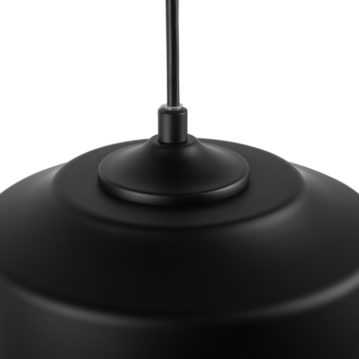 Lampada a sospensione a sospensione con paralume in vetro trasparente Nero dal design moderno geometrico rotondo