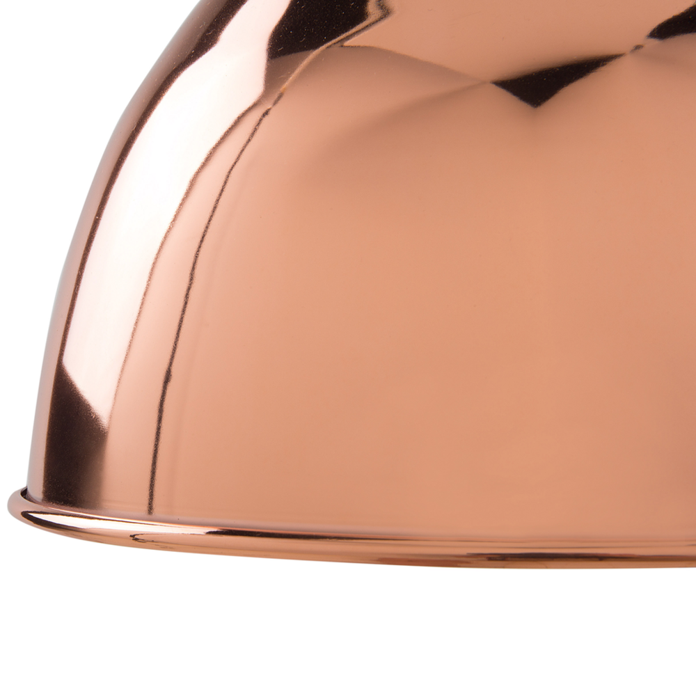 Lampadario Lampada a Sospensione Rame Lucido paraluce Geometrica Rotonda Design Industriale