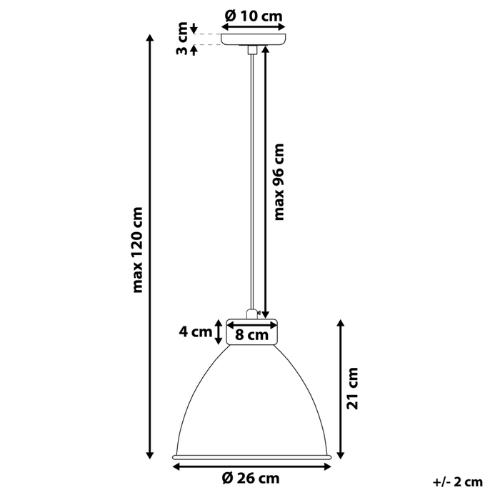 Lampadario Lampada a Sospensione Rame Lucido paraluce Geometrica Rotonda Design Industriale