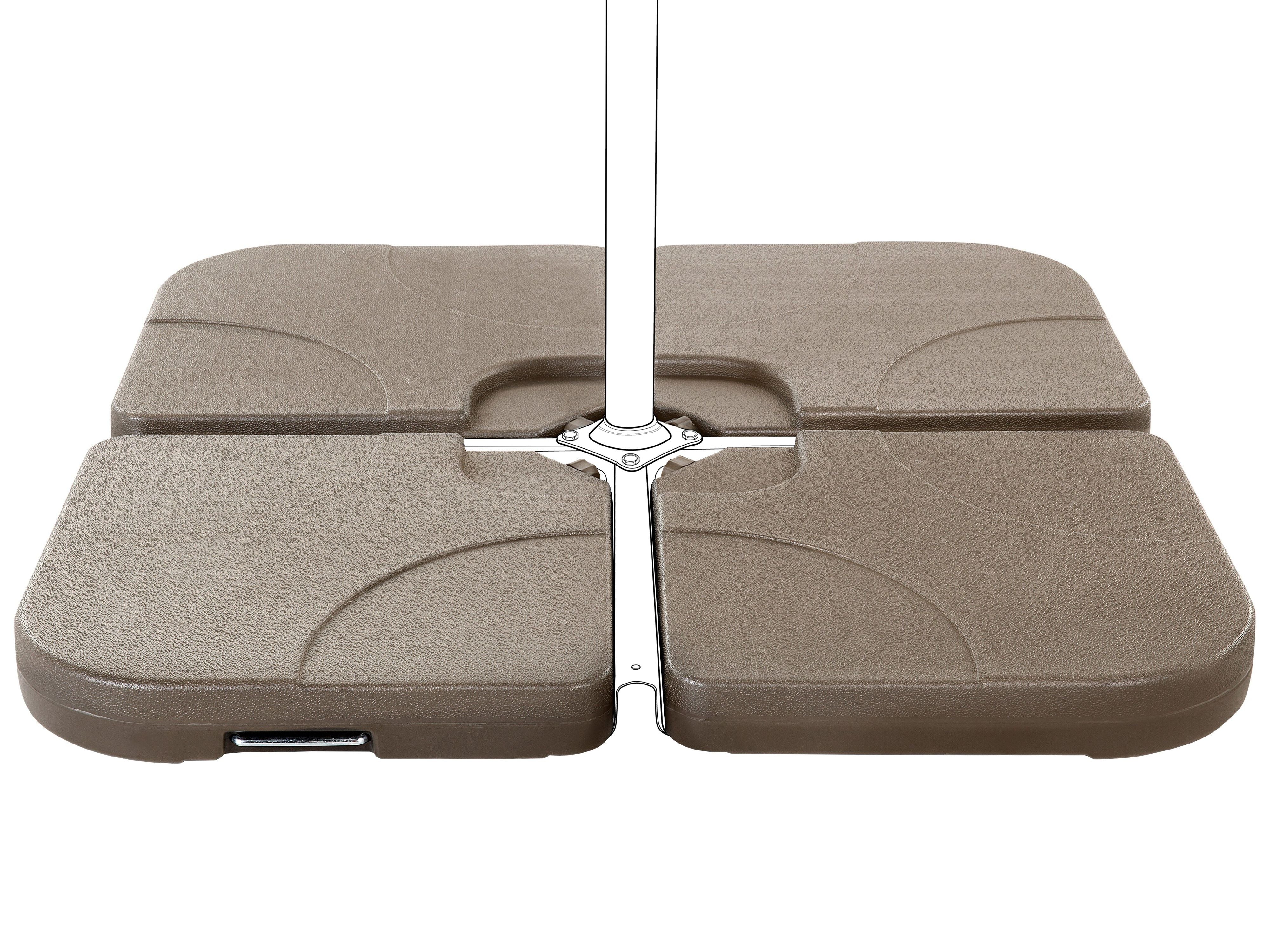 Ombrellone Base Taupe Nero Materiale Sintetico Quadrato 104 x 104 cm