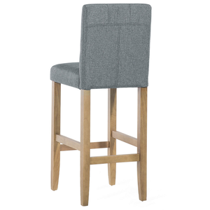 Sgabello Da Bar Grigio Imbottito In Tessuto Cucina Sala Da Pranzo Moderno Bottone capitonnè