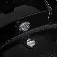 Punti Massaggio Vasca Angolare Nero Sanitario Acrilico e Vetro 215 x 155 cm