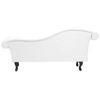 Chaise Longue versione sinistra Ecopelle Bianca Stile Chesterfield Vintage